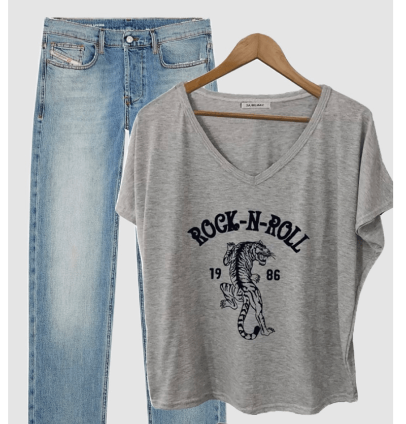 Remera Rock n roll tiger